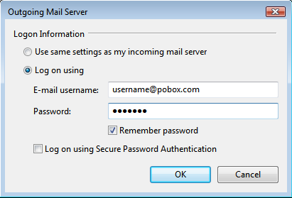 Outgoing Mail Server