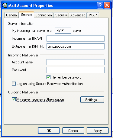 Mail Account Properties