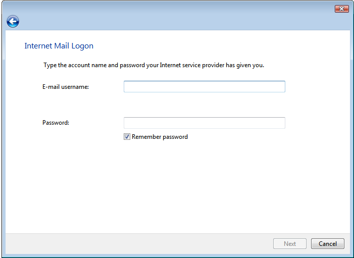 Internet Mail Logon